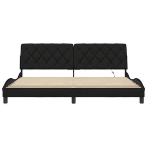 Bettgestell mit LED Schwarz 200x200 cm