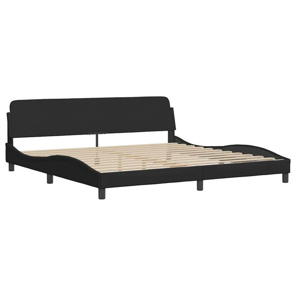 Bettgestell mit LED Schwarz 200x200 cm