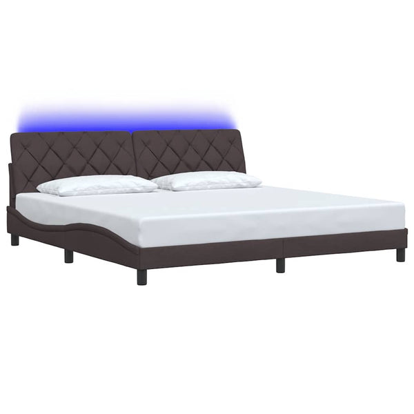 Dunkelbraunes Bettgestell mit LED 200x200 cm