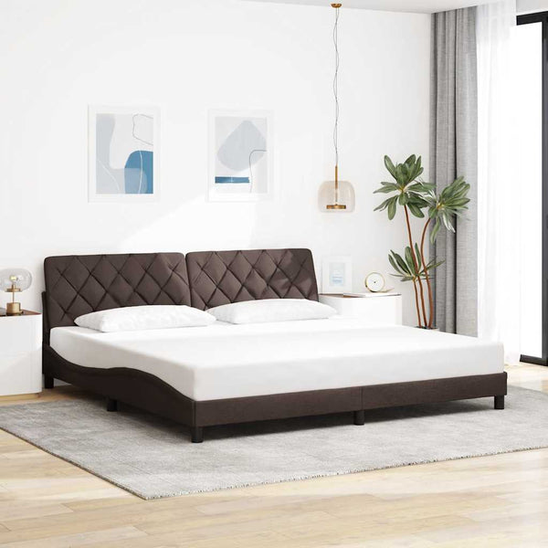 Dunkelbraunes Bettgestell mit LED 200x200 cm