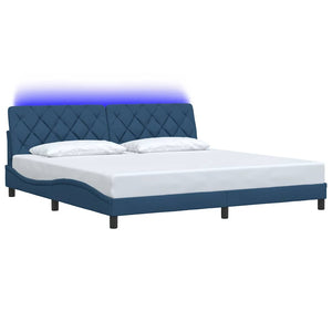 Bettgestell Blau 200x200 cm mit LED