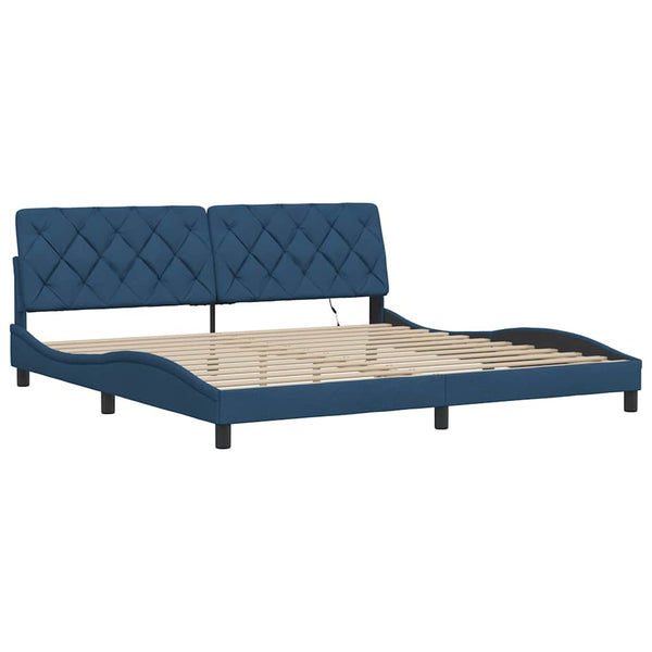Bettgestell Blau 200x200 cm mit LED