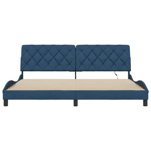 Bettgestell Blau 200x200 cm mit LED