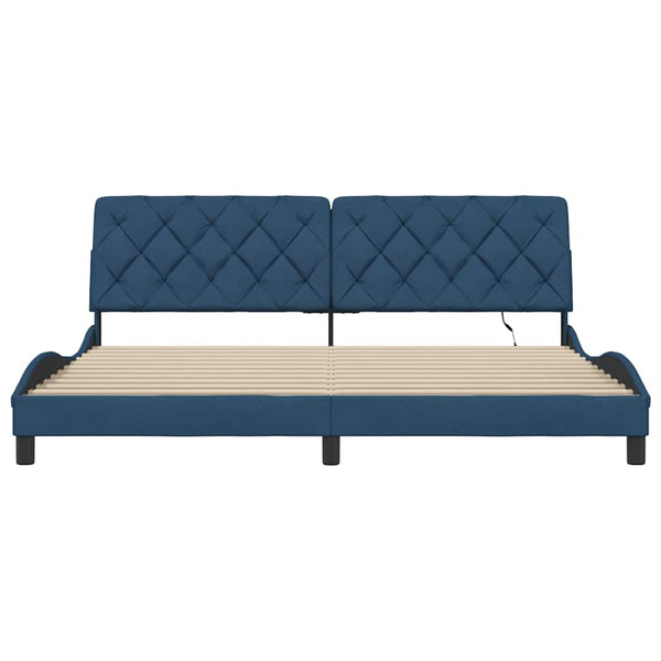 Bettgestell Blau 200x200 cm mit LED