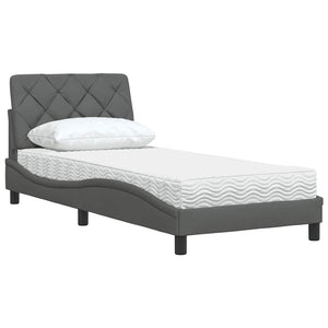 vidaXL Lit avec matelas Gris foncé 80x200 cm Tissu