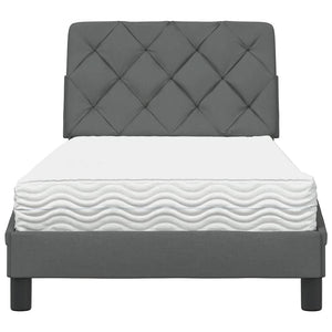 vidaXL Lit avec matelas Gris foncé 80x200 cm Tissu