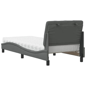 vidaXL Lit avec matelas Gris foncé 80x200 cm Tissu