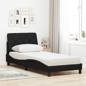 Bett mit Matratze Schwarz 80x200 cm
