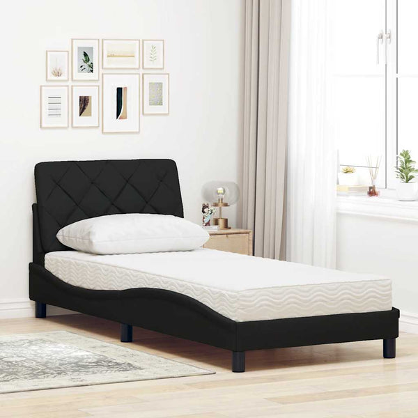 Bett mit Matratze Schwarz 80x200 cm