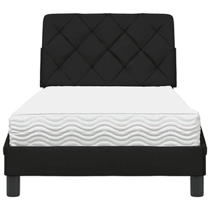 Bett mit Matratze Schwarz 80x200 cm