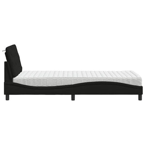 Bett mit Matratze Schwarz 80x200 cm