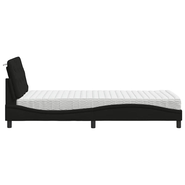 Bett mit Matratze Schwarz 80x200 cm