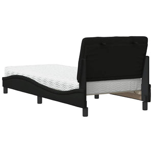 Bett mit Matratze Schwarz 80x200 cm