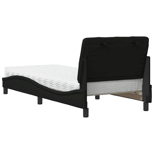 Bett mit Matratze Schwarz 80x200 cm