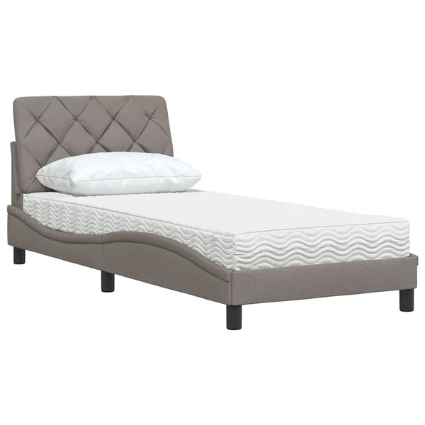 Bett mit Matratze Taupe 80x200 cm