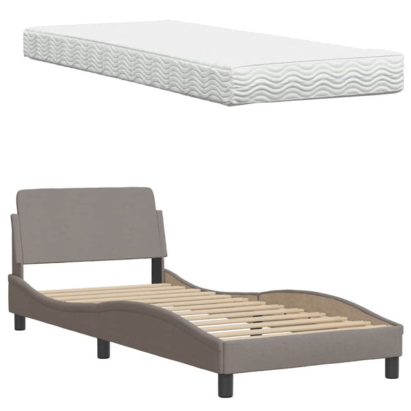 Bett mit Matratze Taupe 80x200 cm