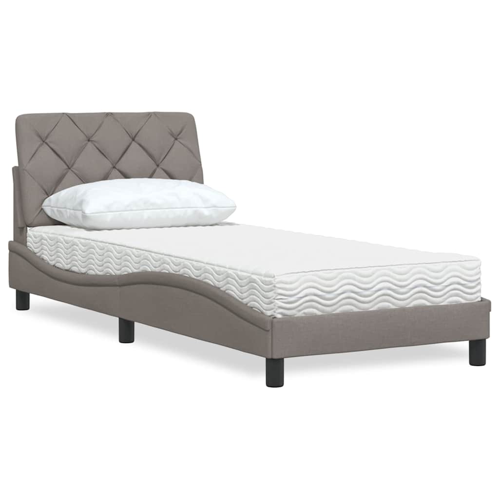 Bett mit Matratze Taupe 80x200 cm