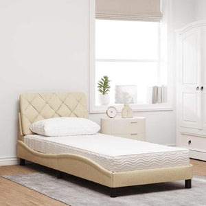 Bett mit Matratze Creme 80x200 cm