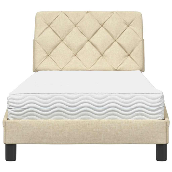 Bett mit Matratze Creme 80x200 cm