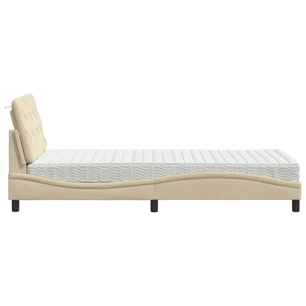 Bett mit Matratze Creme 80x200 cm