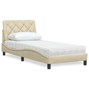Bett mit Matratze Creme 80x200 cm