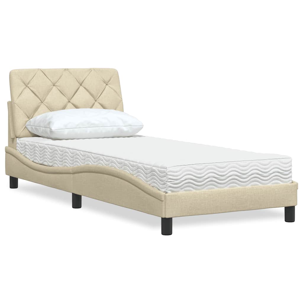 Bett mit Matratze Creme 80x200 cm