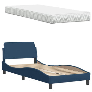 Bett mit Matratze Blau 80x200 cm