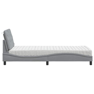 vidaXL Lit avec matelas Gris clair 90x190 cm Tissu