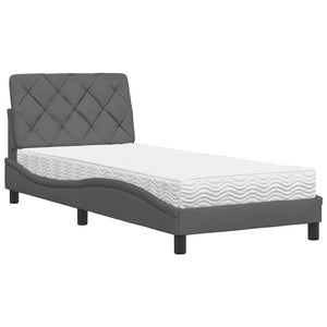 Bett mit Matratze Dunkelgrau 90x190 cm