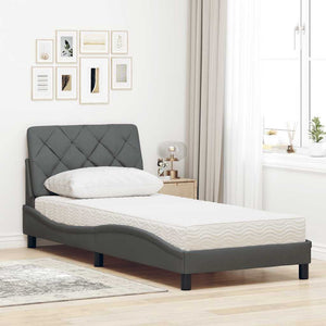 Bett mit Matratze Dunkelgrau 90x190 cm