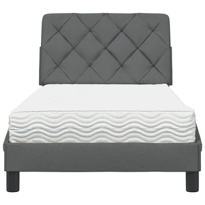 Bett mit Matratze Dunkelgrau 90x190 cm