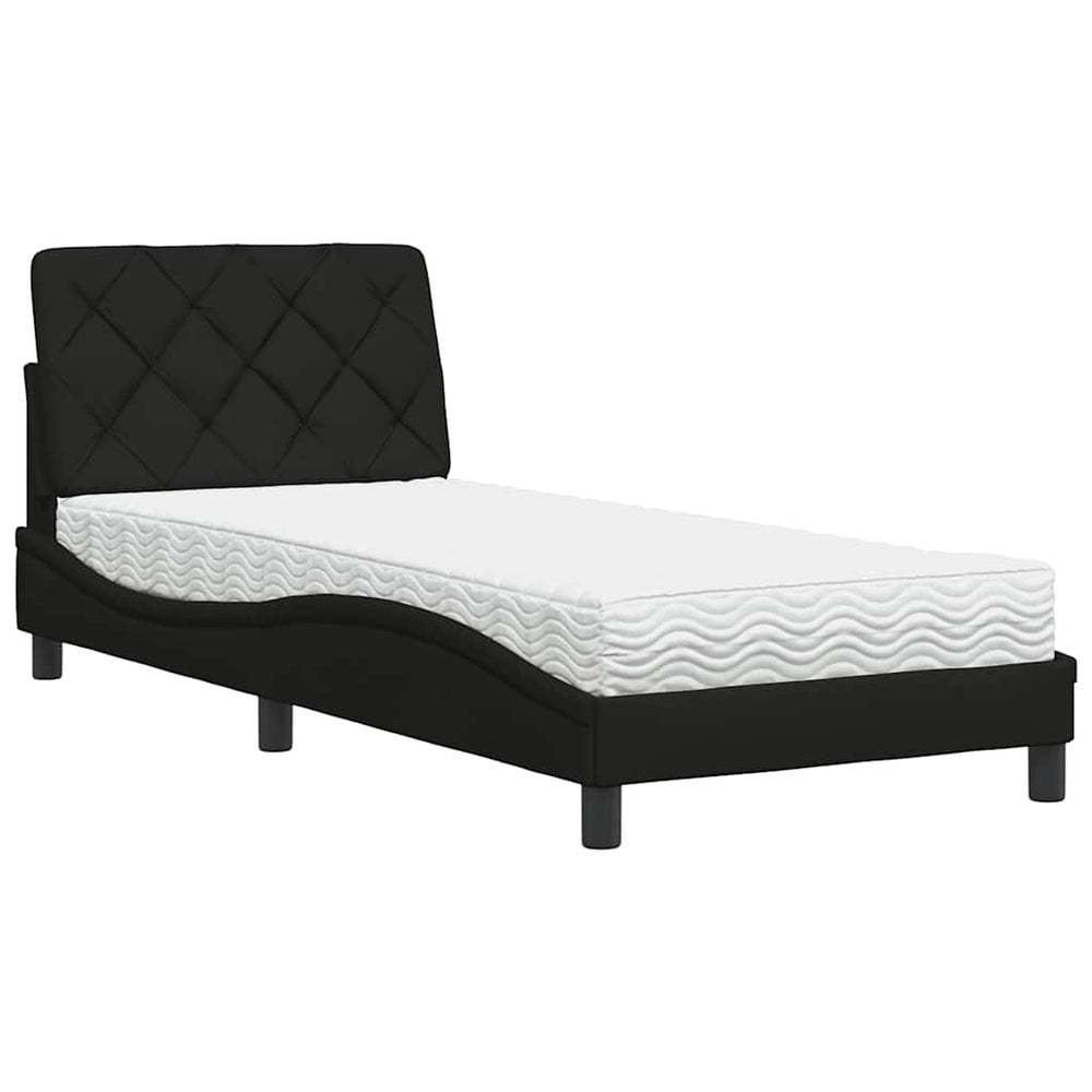 Bett mit Matratze Schwarz 90x190 cm