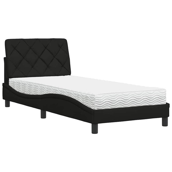 Bett mit Matratze Schwarz 90x190 cm