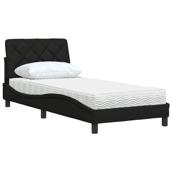 Bett mit Matratze Schwarz 90x190 cm