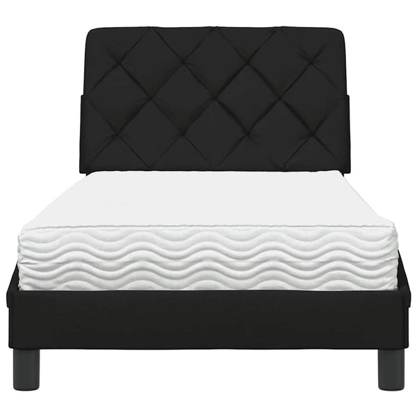 Bett mit Matratze Schwarz 90x190 cm