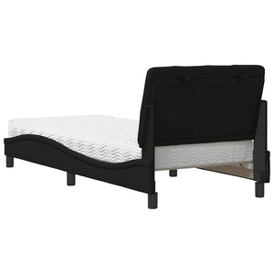 Bett mit Matratze Schwarz 90x190 cm