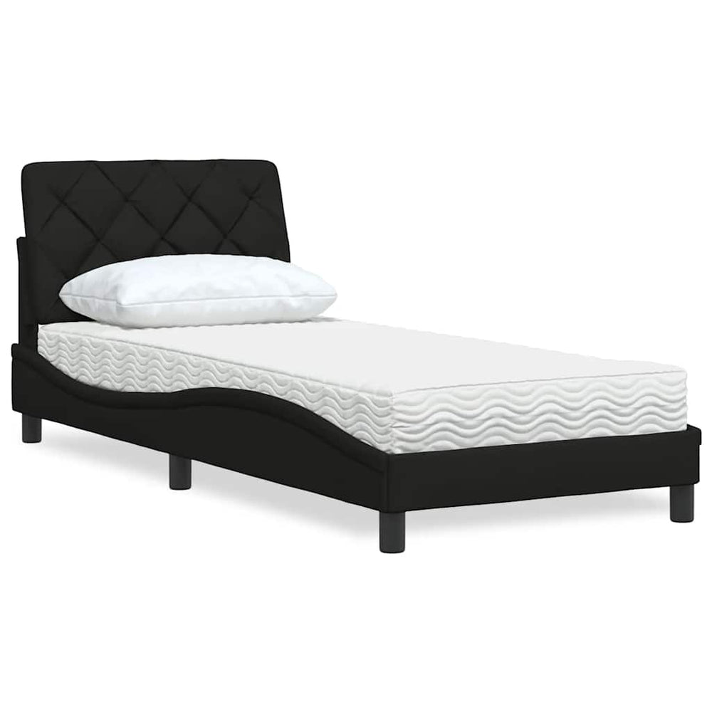 Bett mit Matratze Schwarz 90x190 cm