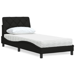 Bett mit Matratze Schwarz 90x190 cm