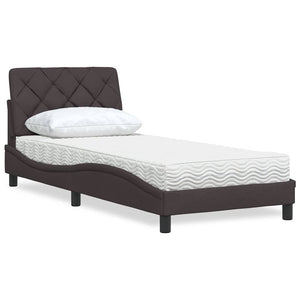 Bett mit Matratze Dunkelbraun 90x190 cm