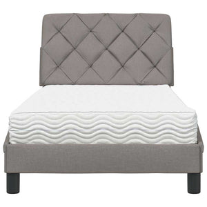 Bett mit Matratze Taupe 90x190 cm