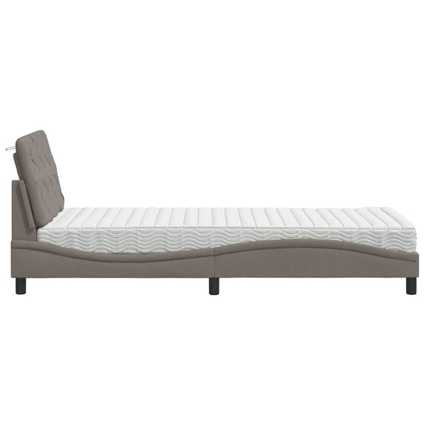 Bett mit Matratze Taupe 90x190 cm