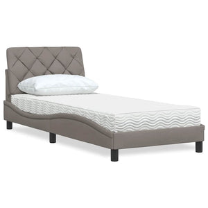 Bett mit Matratze Taupe 90x190 cm