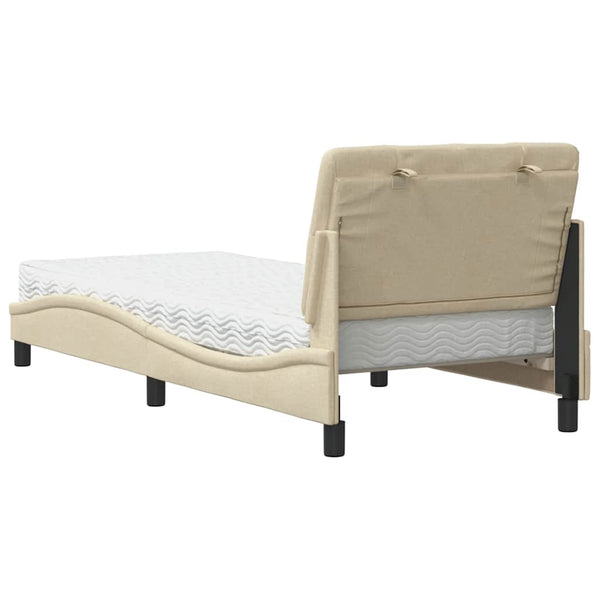 Bett mit Matratze Creme 90x190 cm