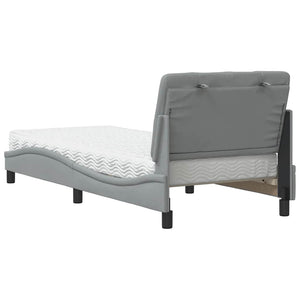 vidaXL Lit avec matelas Gris clair 90x200 cm Tissu