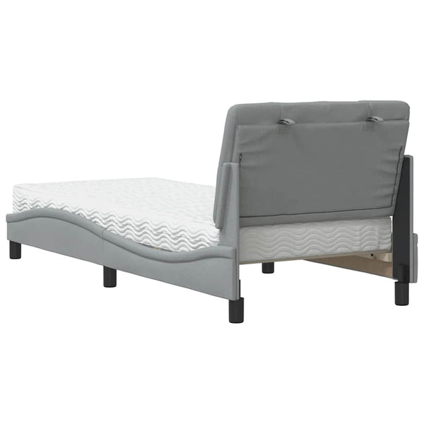 vidaXL Lit avec matelas Gris clair 90x200 cm Tissu