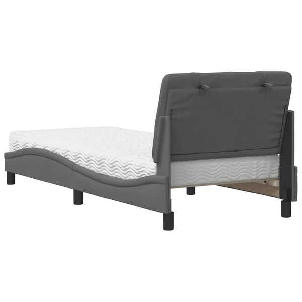 vidaXL Lit avec matelas Gris foncé 90x200 cm Tissu