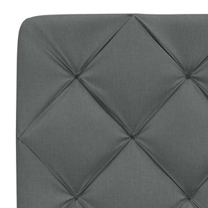 vidaXL Lit avec matelas Gris foncé 90x200 cm Tissu