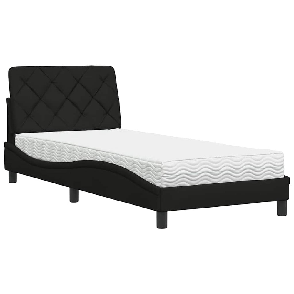 Bett mit Matratze Schwarz 90x200 cm