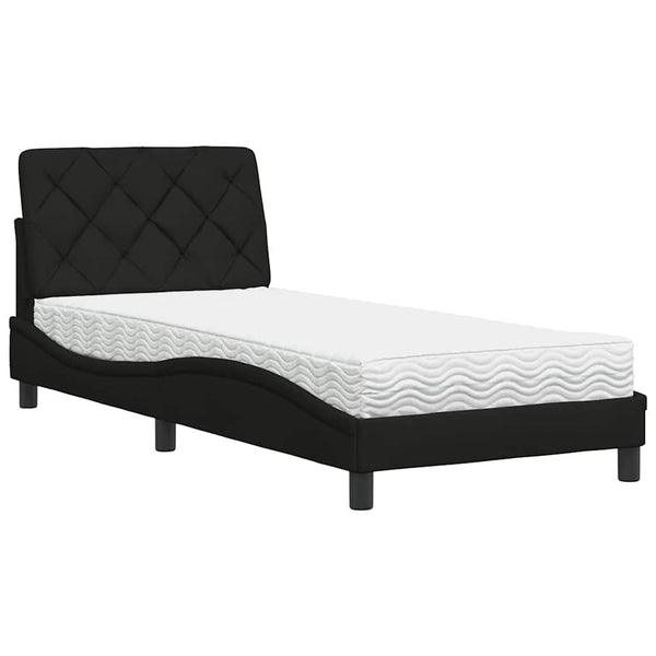 Bett mit Matratze Schwarz 90x200 cm