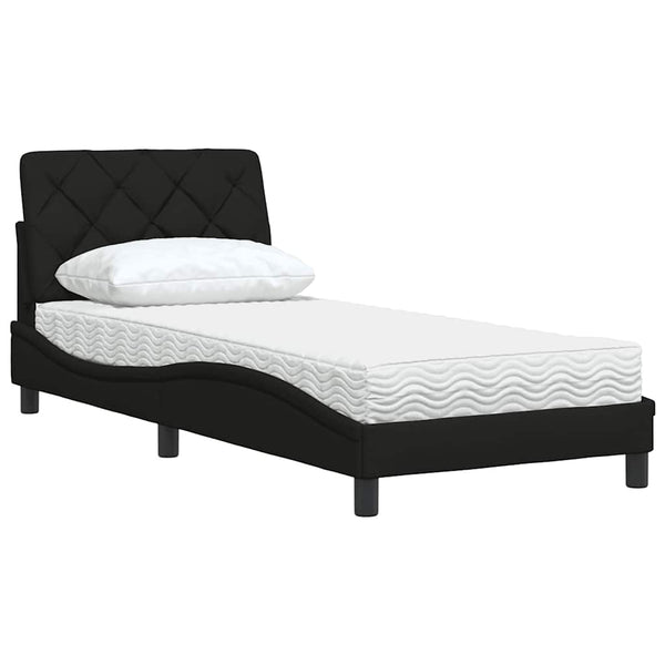 Bett mit Matratze Schwarz 90x200 cm